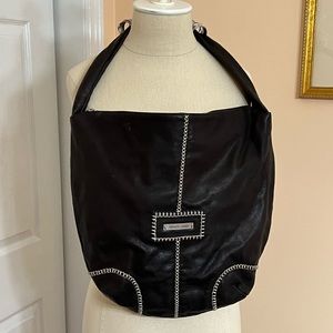 Renato Angi Venice Italy Black Leather Handbag